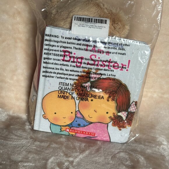 GUND I Am a Big Sister Plush Teddy Bear Pink T-Shirt and Book Gift Set - Picture 6 of 7